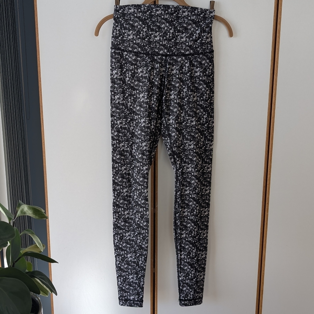 Lululemon Shine Tight High Rise Roll Down Legging Shimmery Shimmer Sequin